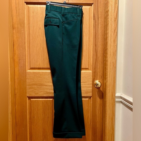 Vintage Edwards of California 100% Polyester Doubleknit Dk Green Trousers w/ Tag - Picture 12 of 12